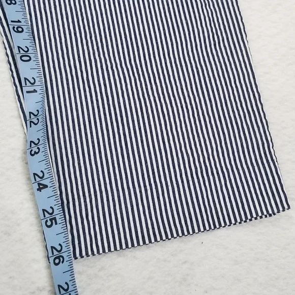 Anne Klein Striped Seersucker Pants Blue / White Women's Size 8 - Picture 13 of 15